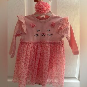 Little Me Pink Baby Dress with matching headband